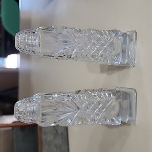 Vintage Bohemian Handmade Glass Czech Republic Salt Pepper Shakers Set w/ Labels